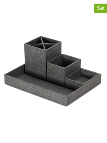 BigsoBox 4tlg. Set: Desktop-Organizer "Lena" in Grau
