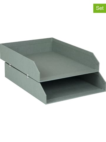 BigsoBox 2er Set: Dokumenten-Ablagen "Hakan" in Grün - (B)23 x (H)6 x (T)31 cm