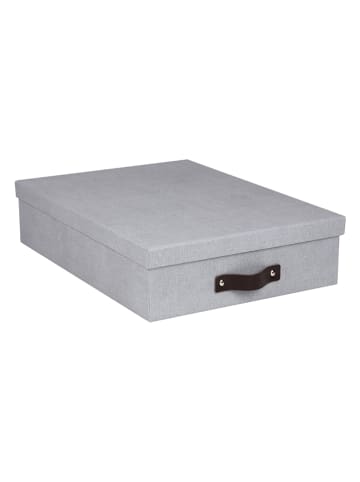 BigsoBox Dokumentenbox "Oskar" in Hellgrau - (L)35 x (B)26 x (H)8,5 cm