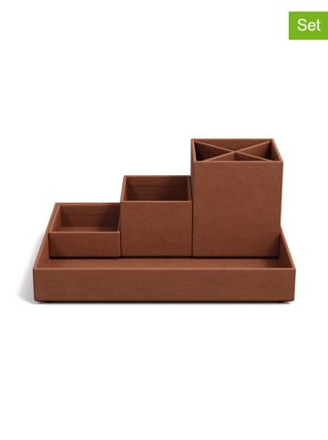 BigsoBox 4tlg. Set: Desktop-Organizer "Lena" in Braun