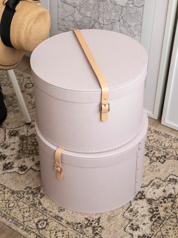 BigsoBox 2-delige set: ronde boxen "Rut" lichtroze