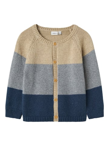 name it Vest "Oller" blauw/beige