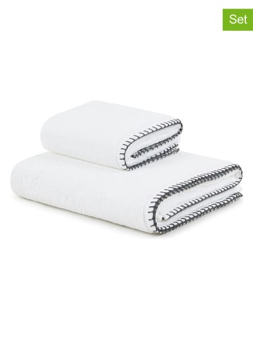 Lanerossi 2tlg. Handtuch-Set in Weiß