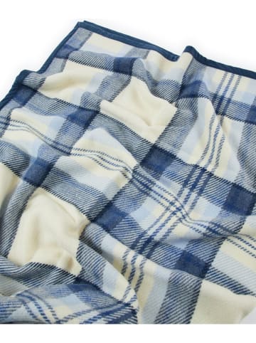 Lanerossi Wollen deken "Marta" blauw - (L)250 x (B)210 cm