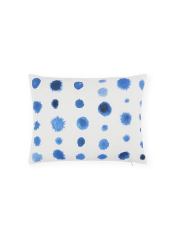 Lanerossi Leinen-Kissenhülle in Weiß/ Blau - (L)30 x (B)40 cm