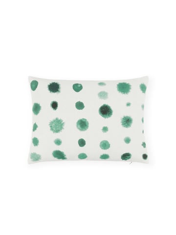 Lanerossi Leinen-Kissenhülle in Weiß/ Grün - (L)30 x (B)40 cm