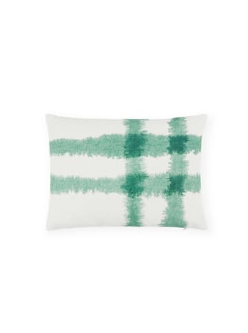 Lanerossi Leinen-Kissenhülle in Weiß/ Grün - (L)30 x (B)40 cm