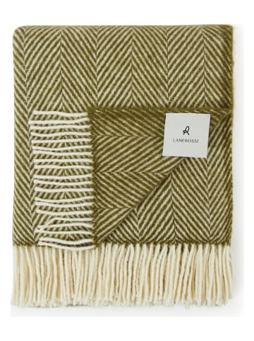 Lanerossi Wełniany koc "Iseo" w kolorze zielonym - 170 x 130 cm