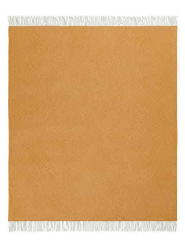 Lanerossi Wełniany koc w kolorze pomarańczowym z dodatkiem kaszmiru - 180 x 130 cm