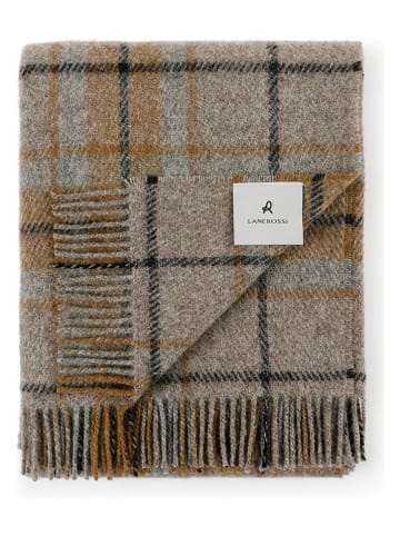 Lanerossi Wolldecke "Helsinki" in Hellbraun/ Grau - (L)170 x (B)130 cm