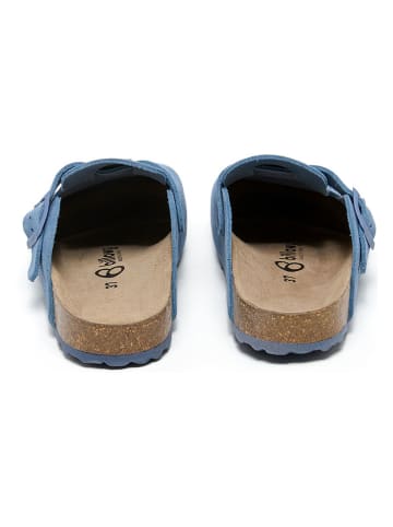 billowy Leren clogs blauw