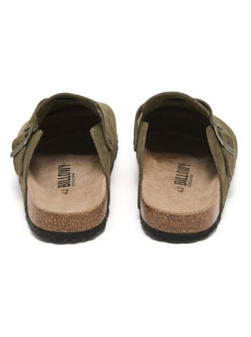 billowy Leren clogs kaki