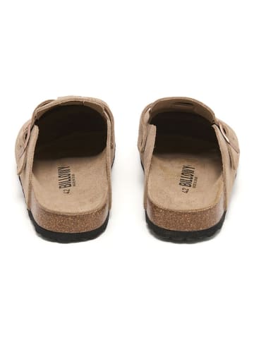 billowy Leren clogs beige