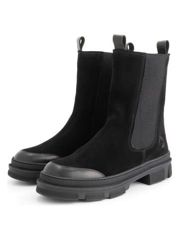 TRAVELIN' Leder-Chelsea-Boots in Schwarz