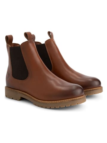 TRAVELIN' Leder-Chelsea-Boots in Hellbraun