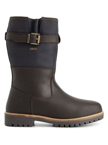 TRAVELIN' Leren boots "Fjaere" bruin/donkerblauw