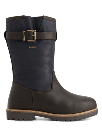 TRAVELIN' Leren boots "Finnberg" donkerblauw/bruin