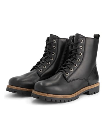TRAVELIN' Leren boots zwart
