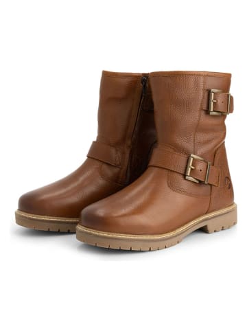 TRAVELIN' Leder-Boots in Hellbraun