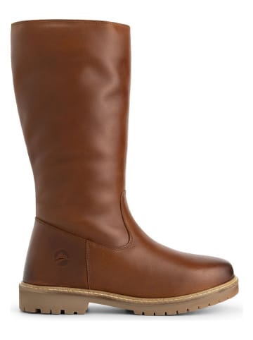 TRAVELIN' Skórzane kozaki "Vinstra" w kolorze jasnobrązowym