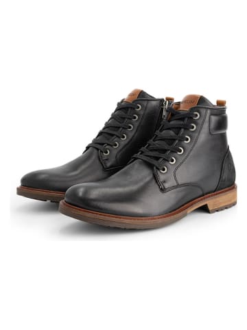 TRAVELIN' Leder-Schnürschuhe in Schwarz