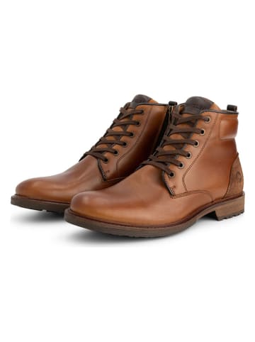 TRAVELIN' Leder-Schnürschuhe in Hellbraun