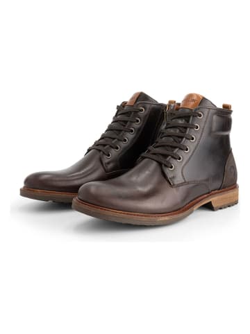 TRAVELIN' Leder-Schnürschuhe in Braun