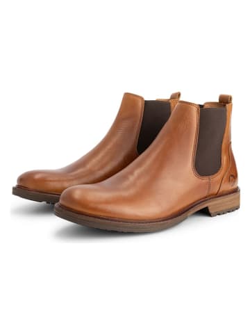 TRAVELIN' Leder-Chelsea-Boots in Hellbraun