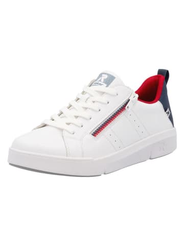 rieker Skórzane sneakersy w kolorze biało-granatowym