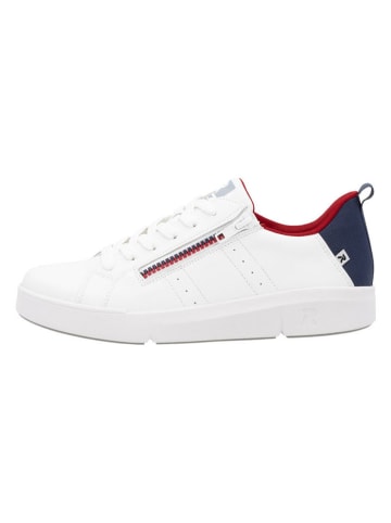 rieker Leren sneakers wit/donkerblauw
