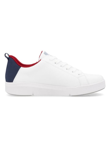 rieker Leren sneakers wit/donkerblauw