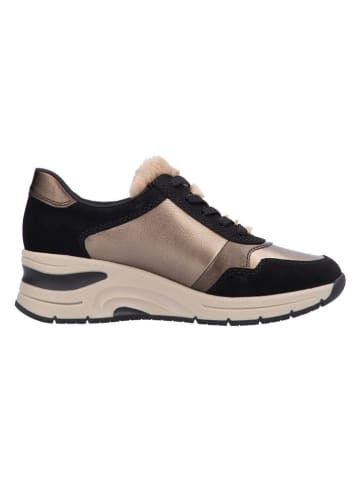 rieker Sleehaksneakers zwart/lichtbruin