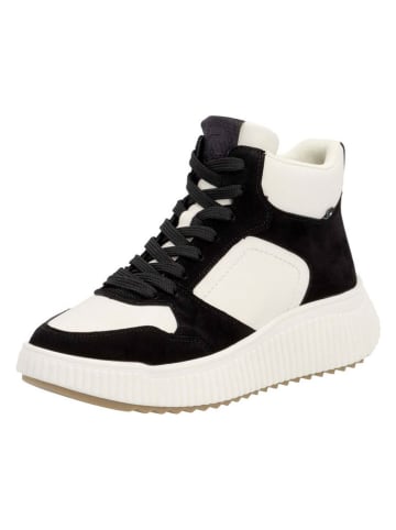 rieker Leder-Sneakers in Schwarz/ Weiß
