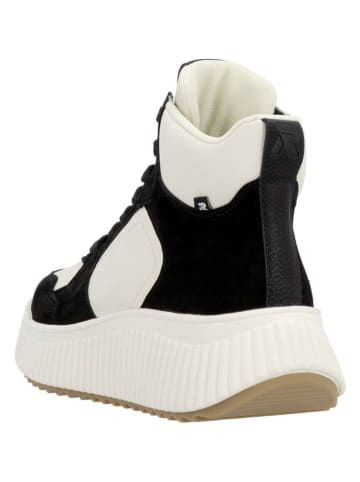 rieker Skórzane sneakersy w kolorze czarno-białym