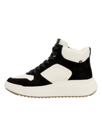 rieker Skórzane sneakersy w kolorze czarno-białym