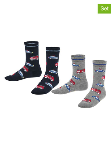 Falke 2-delige set: sokken "Cars Bundle" grijs/donkerblauw