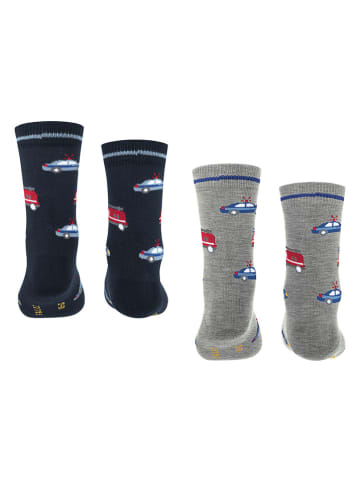 Falke 2-delige set: sokken "Cars Bundle" grijs/donkerblauw