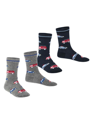 Falke 2-delige set: sokken "Cars Bundle" grijs/donkerblauw