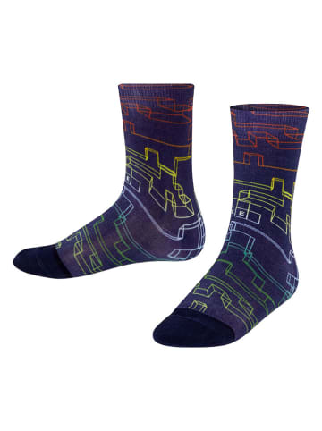 Falke Socken "Neon Squares" in Dunkelblau