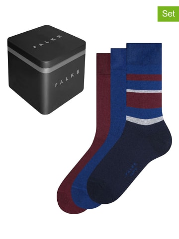 Falke 3er-Set: Socken "Happy Box" in Dunkelblau/ Rot