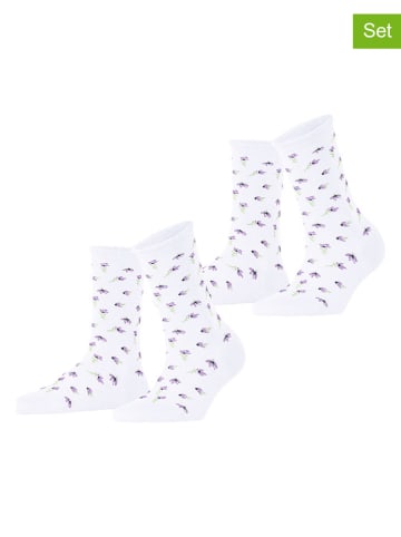 ESPRIT Skarpety (2 pary) " Petite Flowers" w kolorze białym