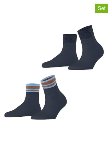 ESPRIT 2er-Set: Socken ''Retro'' in Dunkelblau