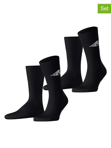 ESPRIT 2-delige set: sokken "Unisex Logo" zwart