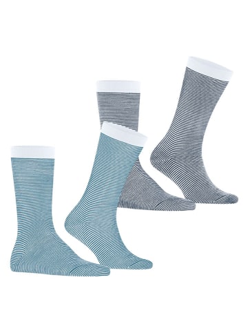 ESPRIT 2-delige set: sokken "Allover Stripe" blauw