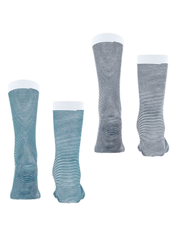ESPRIT 2-delige set: sokken "Allover Stripe" blauw