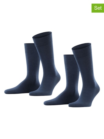 ESPRIT 2er-Set: Socken "Basic Wool" in Dunkelblau