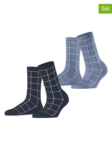 ESPRIT 2er-Set: "Sketched Grid" in Dunkelblau