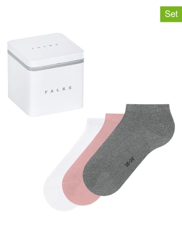 Falke Skarpety (3 pary) "Happy Box" w kolorze szarym, białym i jasnoróżowym