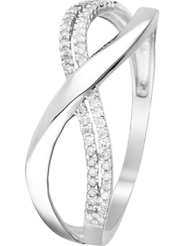 CARATELLI Witgouden ring "Croisi divin" met diamanten