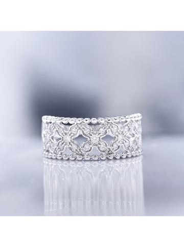 CARATELLI Weißgold-Ring "Dahlia" mit Diamanten